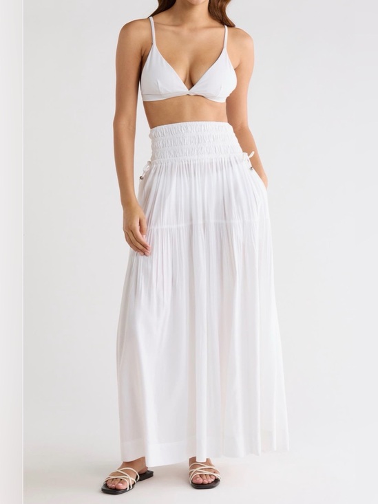 Elan Dresses & Skirts - NWT Elan White Smocked Cover-Up Maxi Skirt Dress L